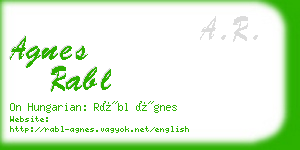 agnes rabl business card